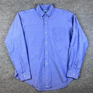 Mercer & Sons Shirt Mens 16 - 36 Blue Long Sleeve Button Down Cotton Poplin Read